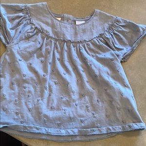 Zara blue tshirt with heart stitching